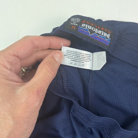 Vintage Patagonia Womens M Capilene Base Layer Pants Blue Thermal Sweats 90s - Picture 13 of 13